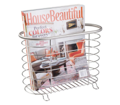 mDesign Decorative Metal Farmhouse Magazine Holder and Organizer Bin