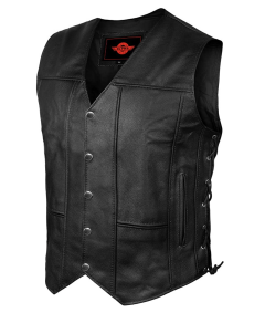 Alpha Leather Motorcycle Vest for Men