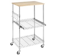 Whitmor Supreme Microwave Cart with Locking Wheels