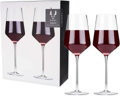 Viski Raye Angled Crystal Wine Glasses